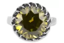 Sterling silver 925 Yellow Peridot Ring Vintage vrc035s
